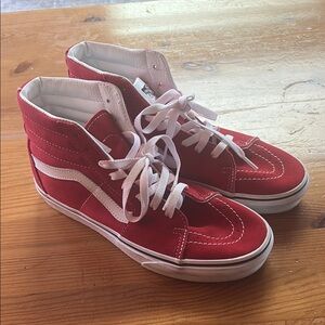 Vans Red and White Ankle Boots